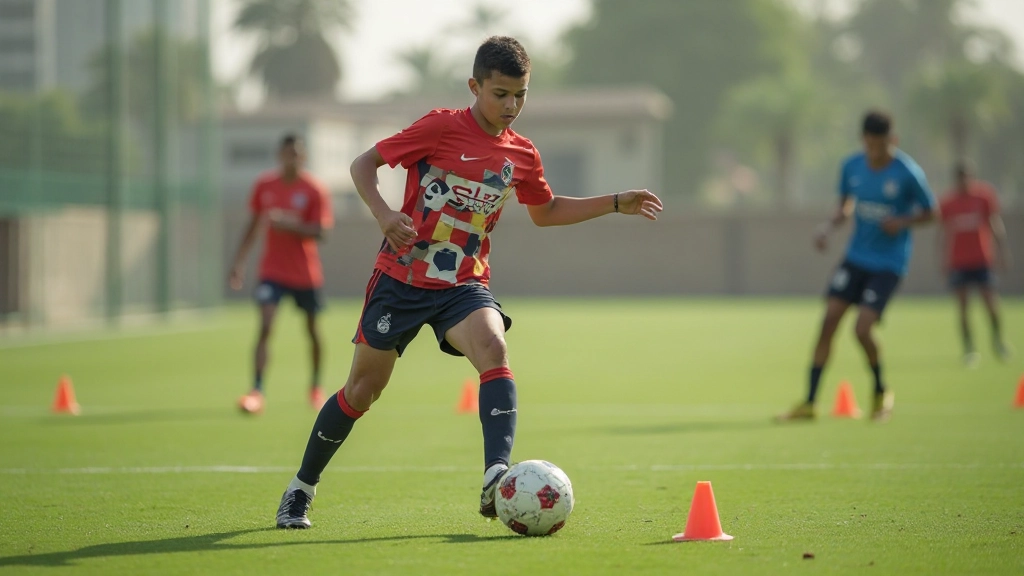 تدريب مهارات فنية لاعبين شباب كرة قدم