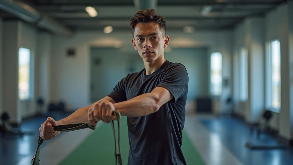 لاعب يقوم بتمرين لياقة بدنية متخصصة